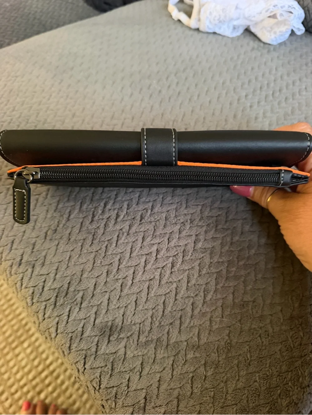 Harley-Davidson Black Leather Snap-trifold Closure Accessory Roll